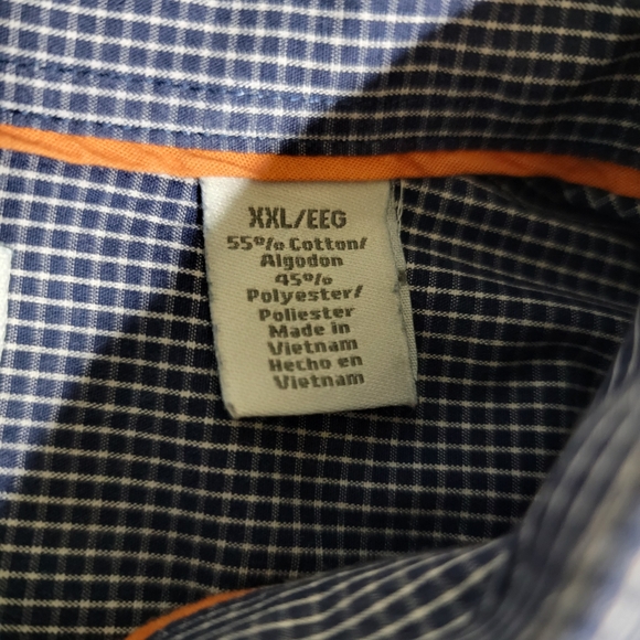 Dockers Blue & White Checkered Long Sleeve Button Up Shirt Men's Size XXL - Picture 7 of 9